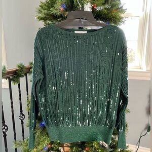 Chico’s Green Sequin Sweater